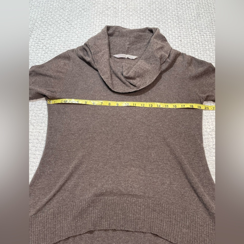 Athleta Women Pullover Cowl Neck Sweater Top Size Large Cotton Wool Blend Brown - Picture 11 of 13